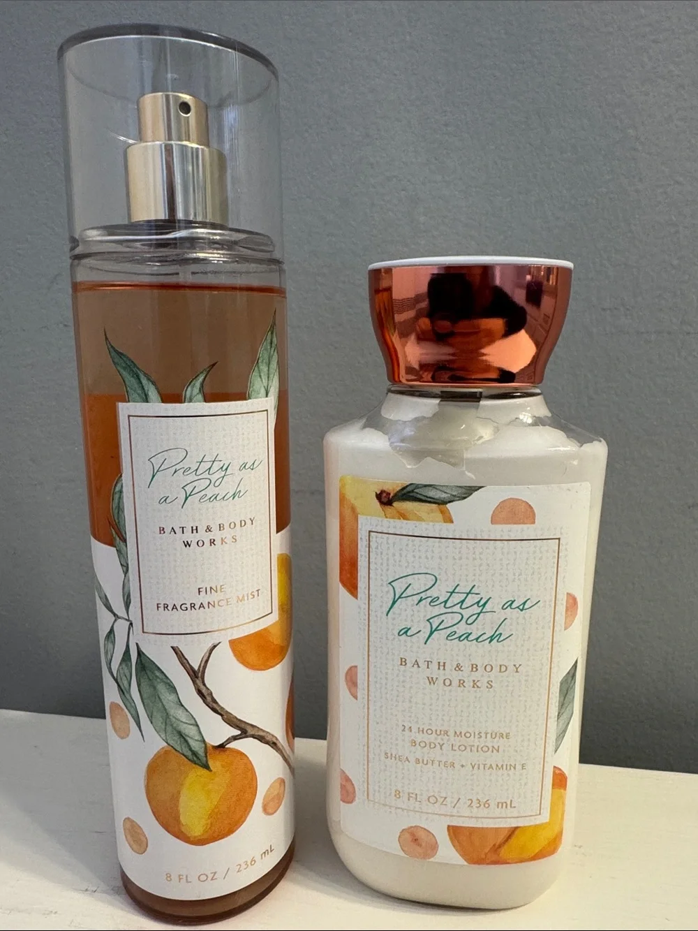 NWT- Bath & Body Works Pretty as a Peach Fragrance Mist & Lotion